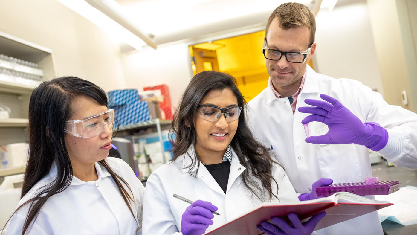 Scientists working in manufacturing